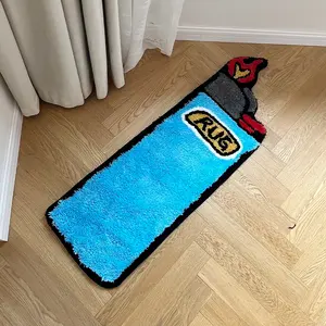 LAKEA Tufting Rug Big Blue Lighter Bedroom Rug Living Room Carpet Bedside Bathroom Mat Door Floor Anti Slip Pad Aesthetic Home Decor