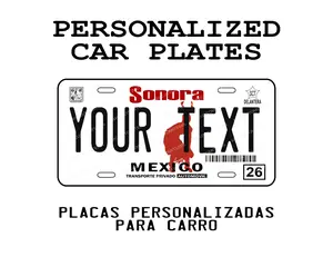 Custom Sonora License Plate Decorative - Decorative Aluminum Plate with High-Gloss Finish, Standard 6"x12"