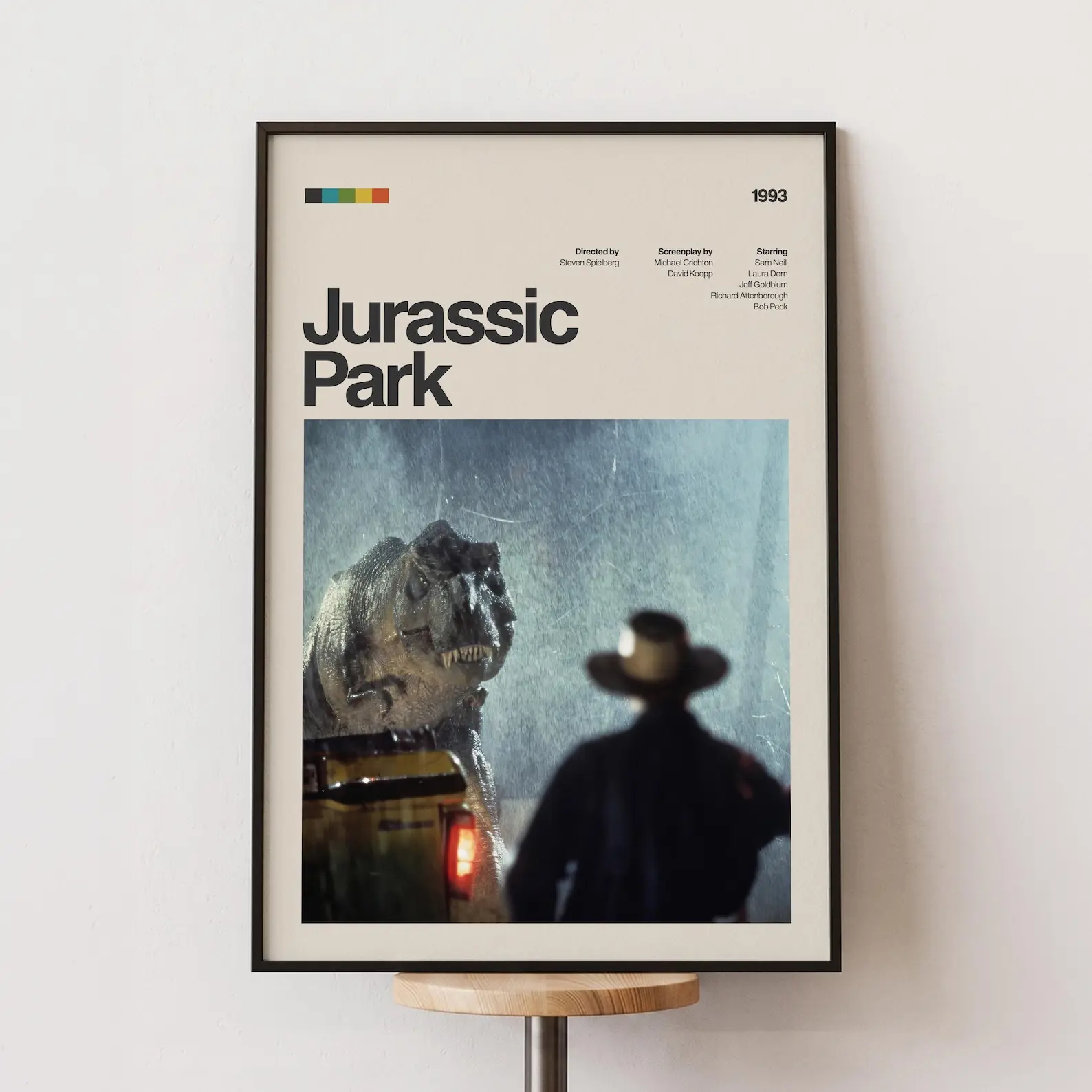 Jurassic Park Movie Poster, Retro Minimalist Movie Print