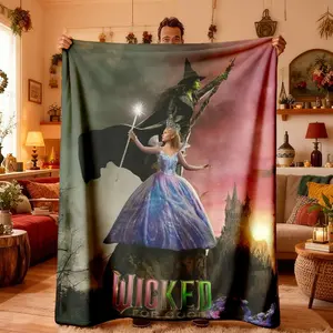 Magic Witch Wicked Blanket, Soft & Lightweight Flannel Throw, Perfect for Bedroom, Holiday Decor, All Seasons Use, Bed, Sofa, Office, Camping, Travel