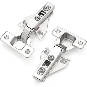 Soft Opening Kitchen Cabinet Hinges 20 Pairs (40 Pieces), Brushed Satin Nickel  Frame Mounting Concealed Hinges for Kitchen Cupboard Hardware, with Mounting Screws