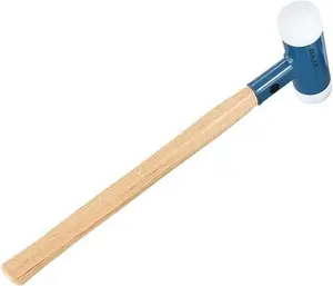 Non Rebounding Hammer  Blow Hammer Nylon Hammer  Filled With Steel Shot  Diameter 40mm/1.6inch (Wooden handle, 40)