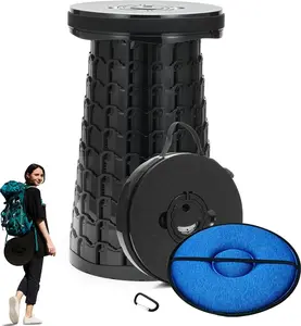 19.7 Heavy Duty Collapsible Stool with Cushion - Portable, Foldable Camping Stool for Adults, Max Capacity 1000lbs