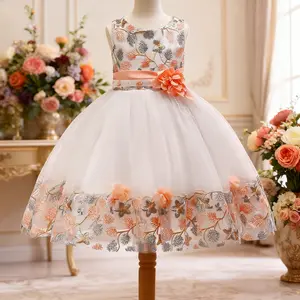 5045 0-10 Years Girls Dress Formal Wedding Party Dresses Kids Princess Christmas Dress Costume