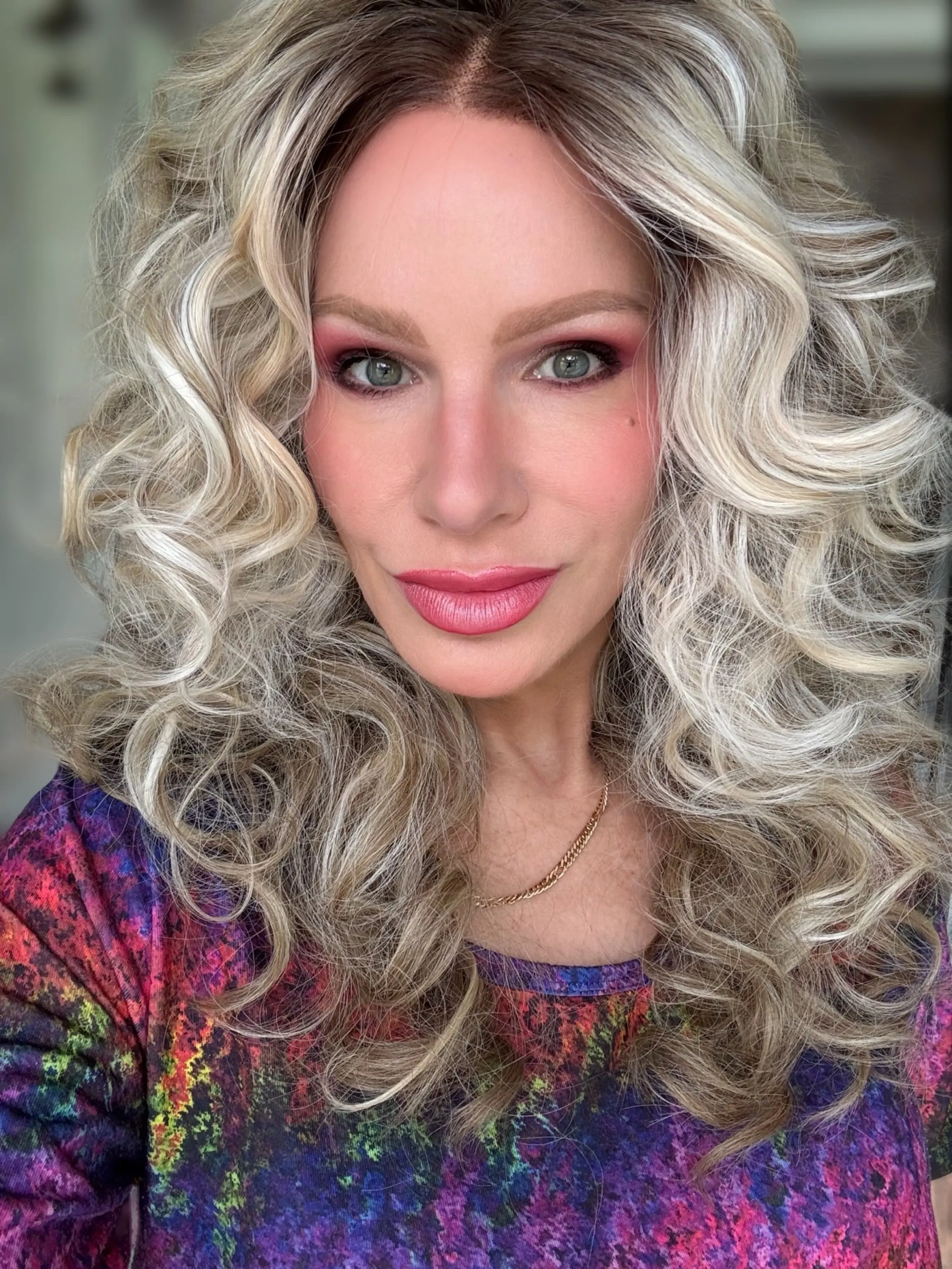 Carolina synthetic glue-less, lace-front, curly wig