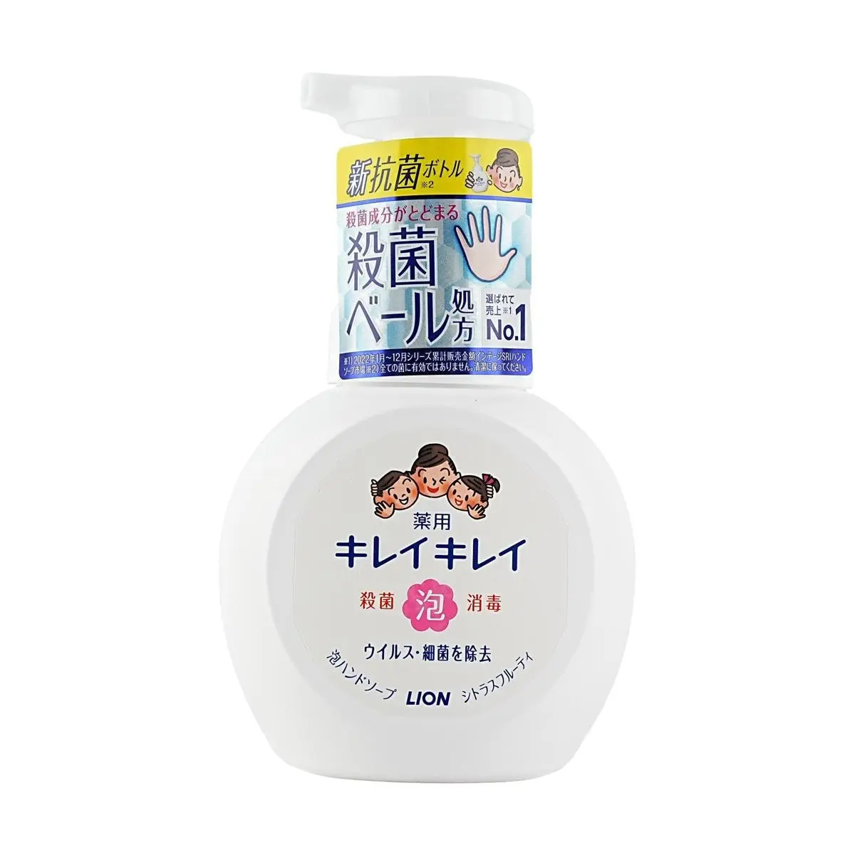 LION Medicated Foaming Hand Soap - Gentle, Kills Germs & Bacteria, Mild Fragrance, Kid-Friendly, 250ml