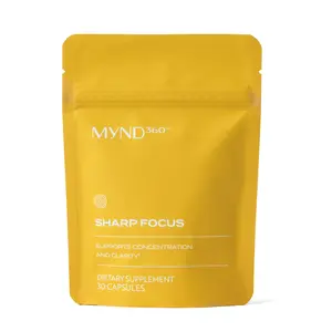 MYND360 Sharp Focus | Brain & Focus Support with Caffeine + L-Theanine | Boost Mental Clarity & Energy