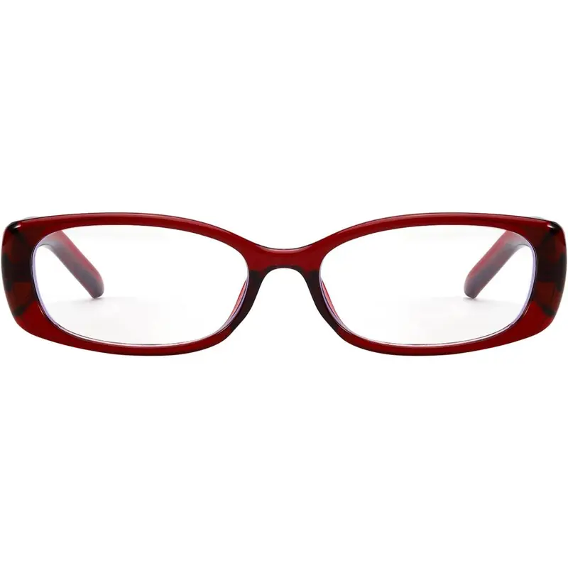 SODQW Female Full Rim Plastic Rectangle Frame Blue Light Clearglasses - Decorative Clear Lenses Daily Eyewear, Trendy Y2K Office-Siren Bayonetta Fake Glasses
