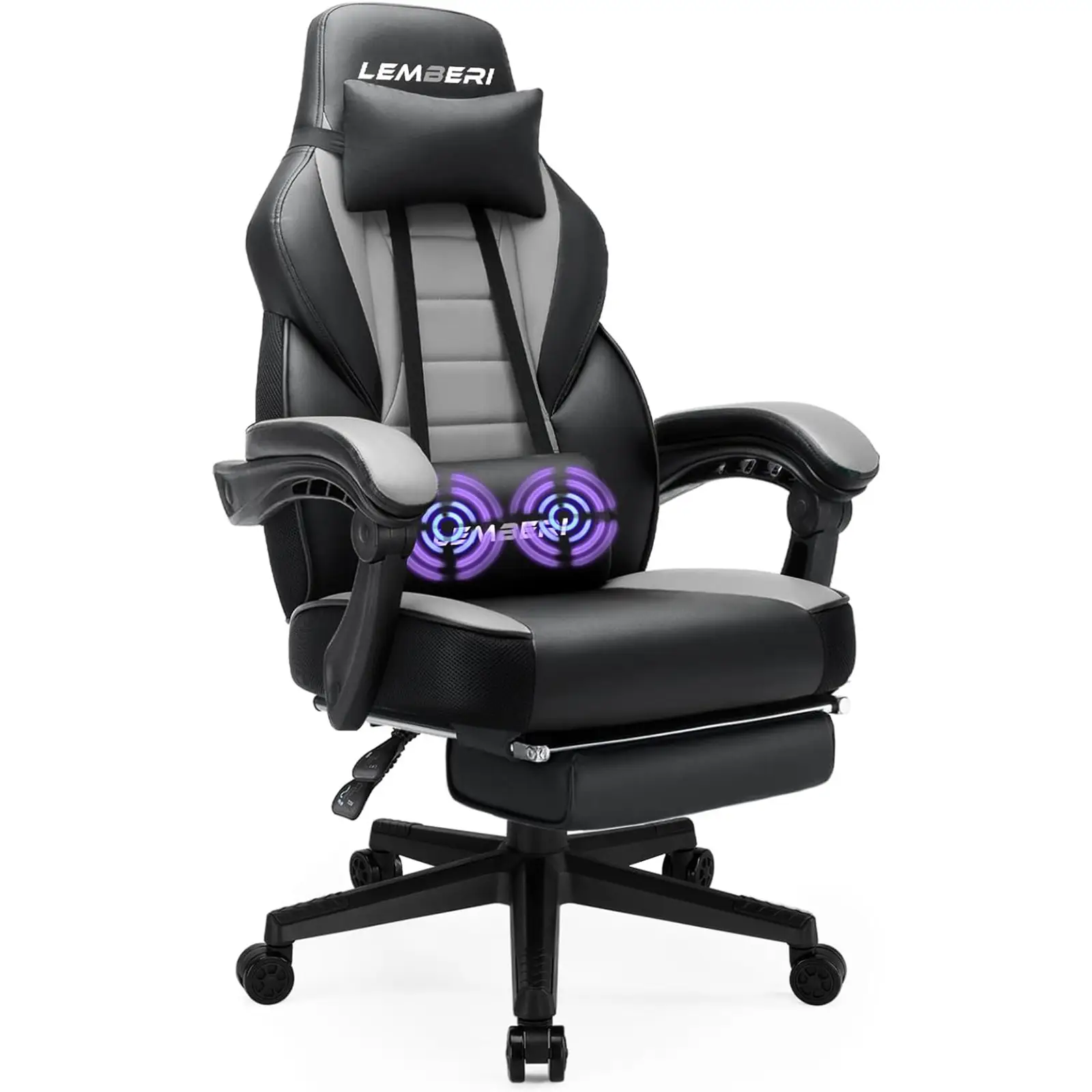 LEMBERI Gaming Chairs for Adults,Ergonomic Video Game Chairs with footrest,Big and Tall Gaming Chair 400lb Weight Capacity, Racing Style Computer Game