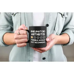 Rheumatoid Arthritis Gift Mug, Funny Arthritis Coffee Cup, One Star Review Terrible Would Not Recommend, Disorder Sympathy Get Well Hospital #487