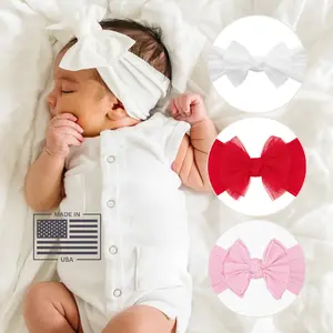 Baby Bling Multi Style Bundle soft nylon/spandex headband bows with tulle
