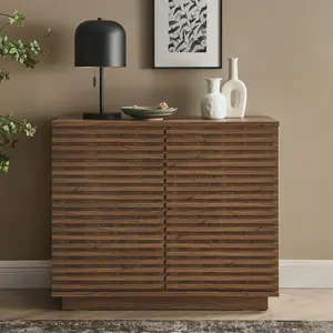 Render 2-Door Fluted Accent Cabinet in Walnut