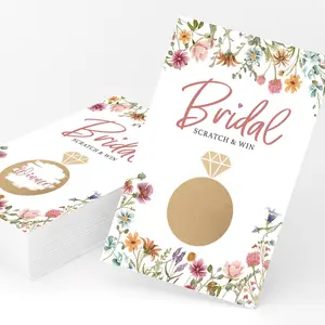 Bridal Shower Lottery Raffle Game – Scratch Off Cards, Wildflower (Set of 30)