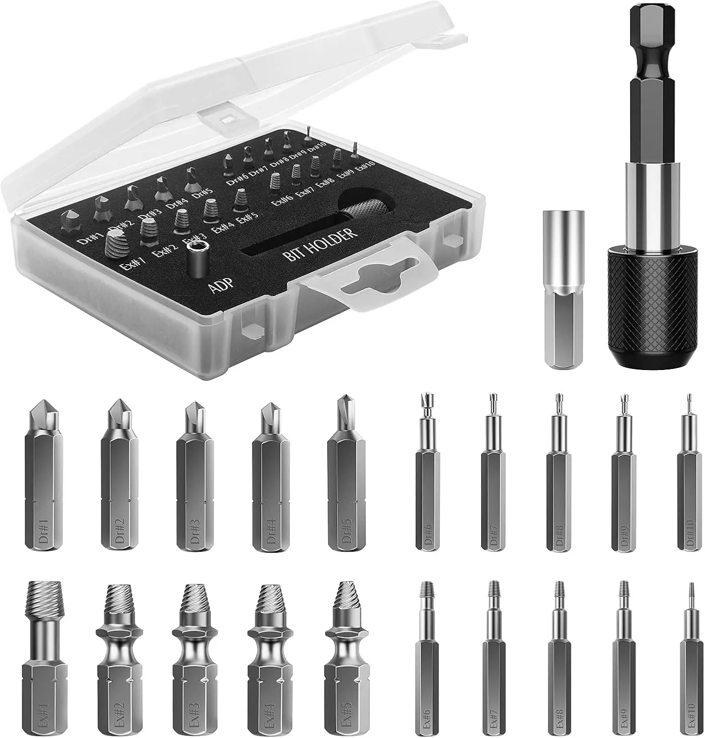 Moko Damaged Screw Extractor Set - 22 PCS Compact Kit, Functional Toolset for Multi-Size Stripped Screws (Sports & Outdoor Leisure Equipment)