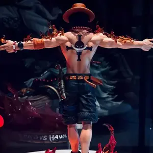 Eis Action Figure Flame Effect Beard Tattoo Rock Platform Desktop Decoration Ornament, Anime Collectible Model Toy, Action Figurine