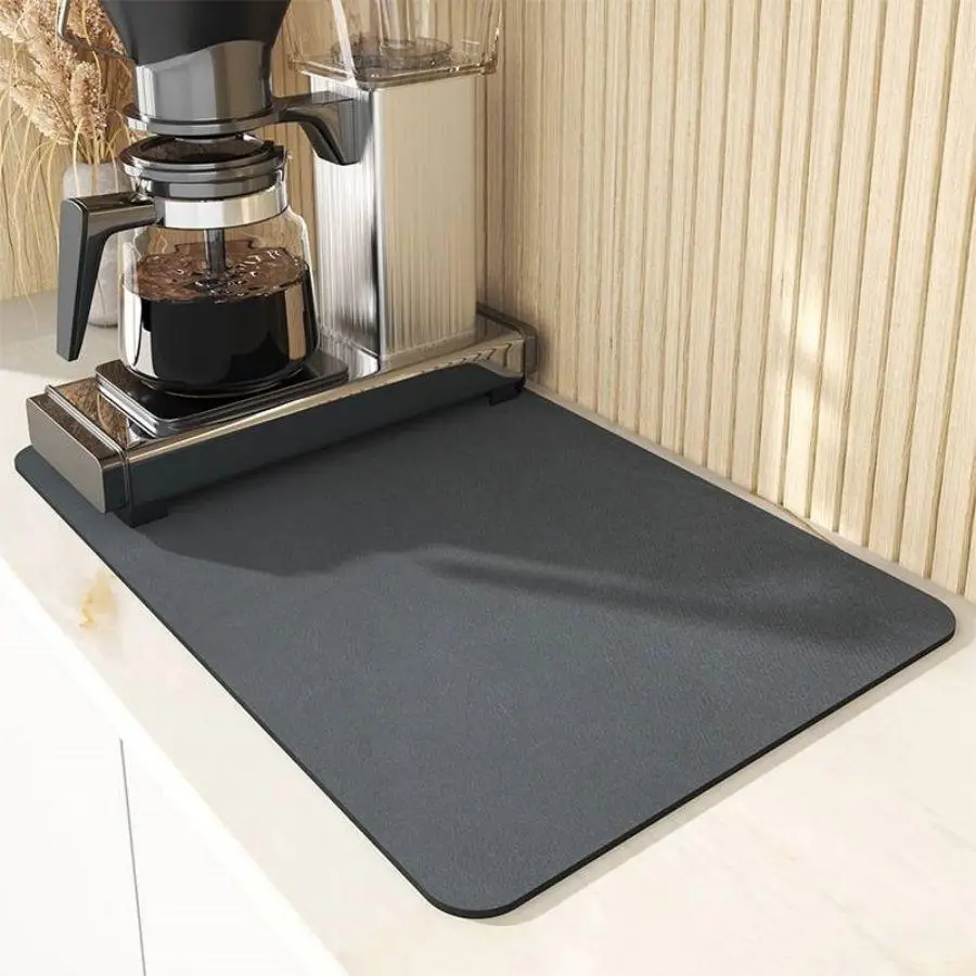 Coffee Maker Mat for Countertop, Non-Slip Coffee Machine Mat, Absorbent Drying Mat for Kitchen Counter Coffee Bar, Coffee Bar Accessories