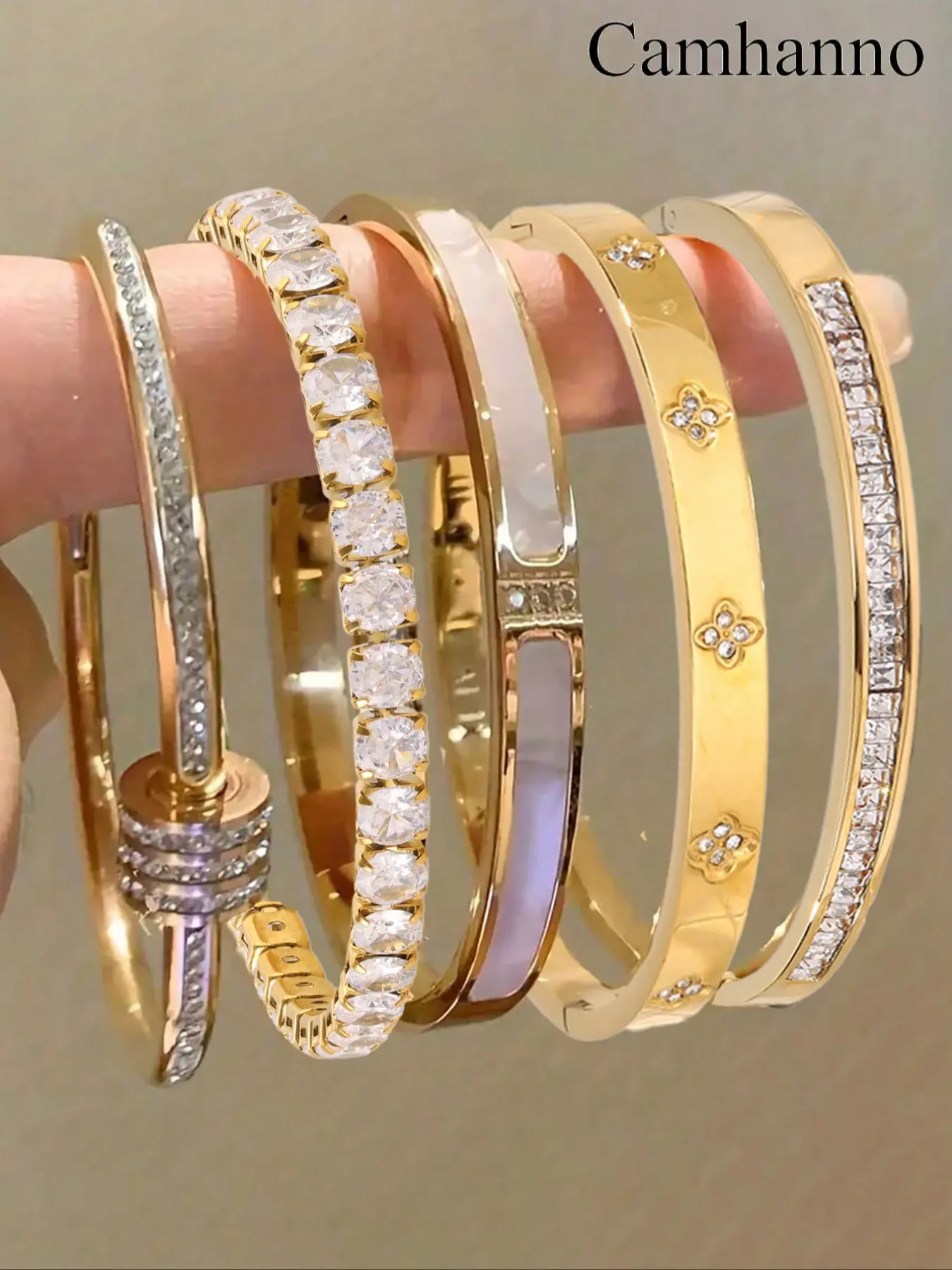 Elegant Stainless Steel Bracelets Set, Casual Trendy Jewelry, Fashionable Classic Design, Daily Wear & Gift Giving, All Season Jewelry Collection, Trendy Jewellery Accessories