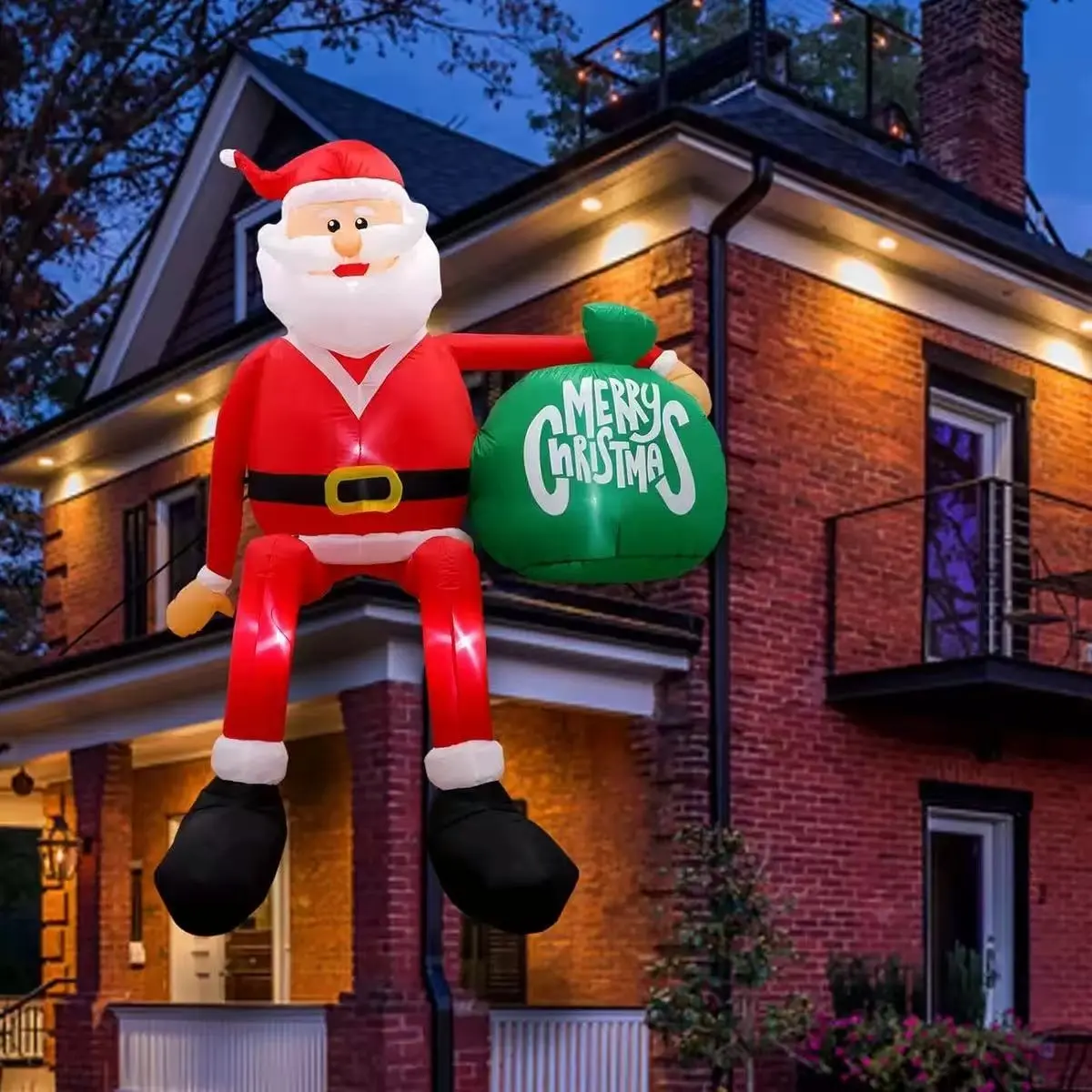 Christmas Inflatables Outdoor Decorations, Climbing Santa Christmas Inflatable Christmas Yard Decorations with LED Lights, Christmas Blow up Yard Decorations for Outdoor Indoor Yard Decor