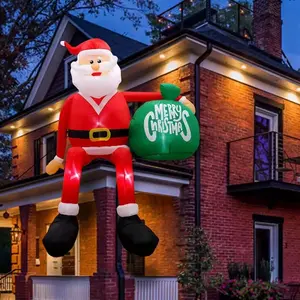 Christmas Inflatables Outdoor Decorations, Climbing Santa Christmas Inflatable Christmas Yard Decorations with LED Lights, Christmas Blow up Yard Decorations for Outdoor Indoor Yard Decor