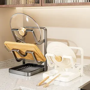Multifunctional Kitchen Storage Rack, New Pot Lid Rack, Countertop Spatula Holder, Vertical Cutting Board Organizer, Chopping Board Organizer