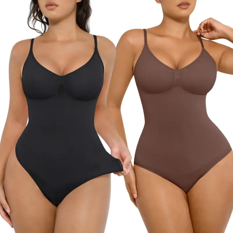 FeelinGirl #Livestream 2-Piece Seamless Tighten The Abdomen One-piece Shapewear Bodysuit Womenswear Comfort Slim Nylon Mnimalist Spaghetti Strap Lad