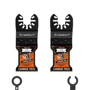 Crosstar Carbide Oscillating Tool Blade Set, 2-Pack Hard Metal Multi-Tool Blades for Nails Bolts Screws, Fits Fein Milwaukee Dewalt Ryobi