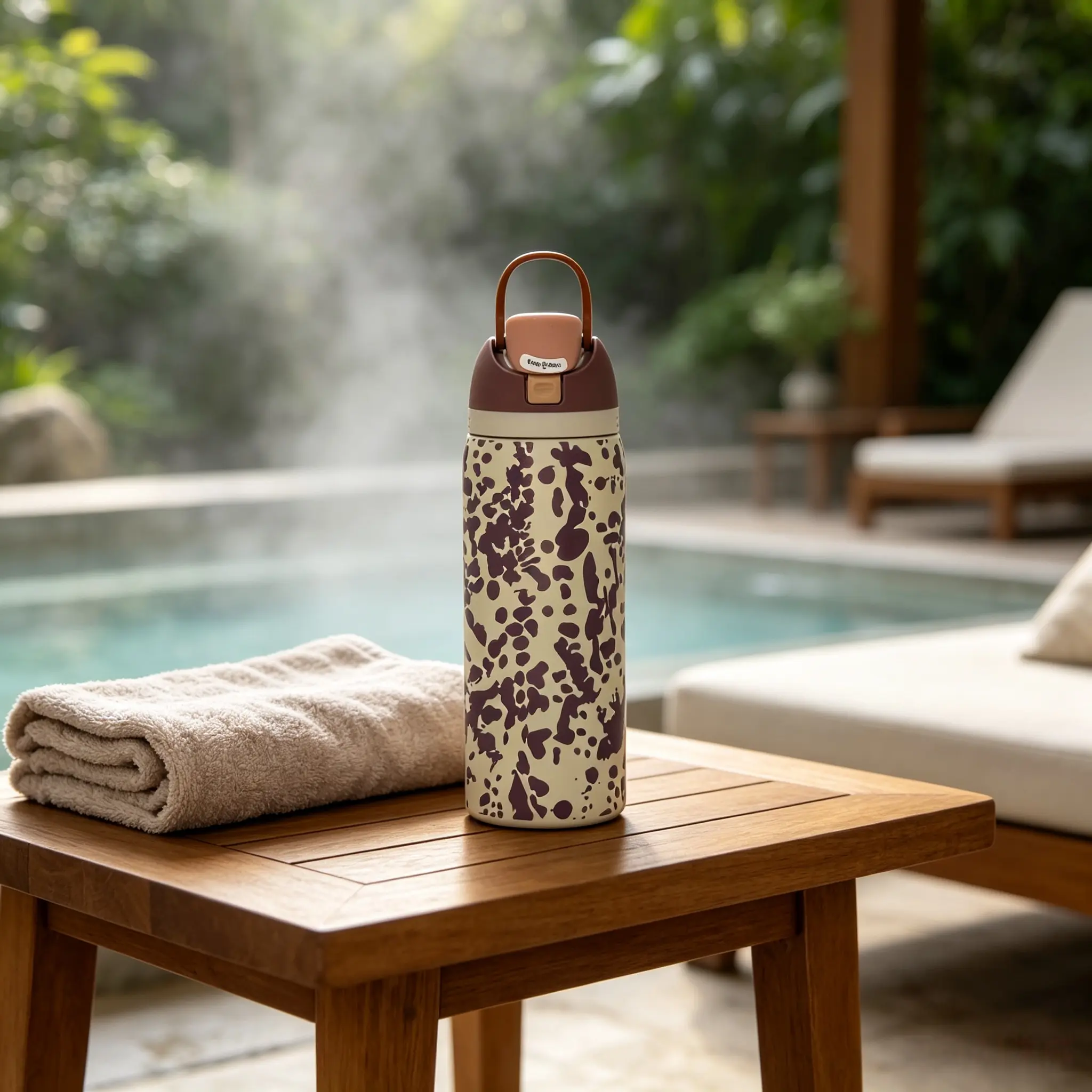 Owala FreeSip 32oz Insulated Stainless Steel Water Bottle, Retro Purple Leopard Print, 24 Hours Cold Retention, Leak Proof Flip Lid, BPA-Free Portable Travel Cup for School, Gym, Camping & Daily Outdoor Activities