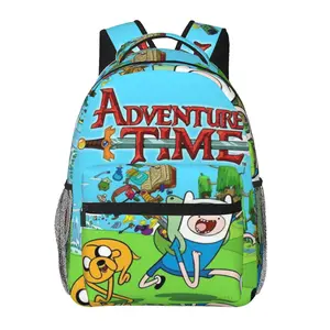 Adventure Time fashion backpack with large capacity—an everyday commuter bag for outdoor hiking and business; a casual cartoon Adventure Time merchandise laptop daypack/school bag for women, men, and gift giving.