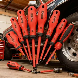 8-Piece Magnetic Screwdrivers Set, 4 Phillips and 4 Flat Premium Cr-V Steel Screwdriver Set with Non-Slip Grip, Professional Screwdriver Set for Home ImprovementManual DIY Repair Tools