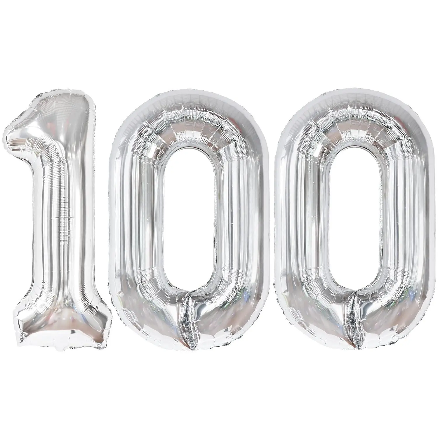 Giant Silver 100 Balloon Number - 40 Inch100K Balloons For Social Media | Silver 100 Number Balloons For 100Th Birthday Decorations | 100 Years Balloons For 100Th Birthday Party Supplies