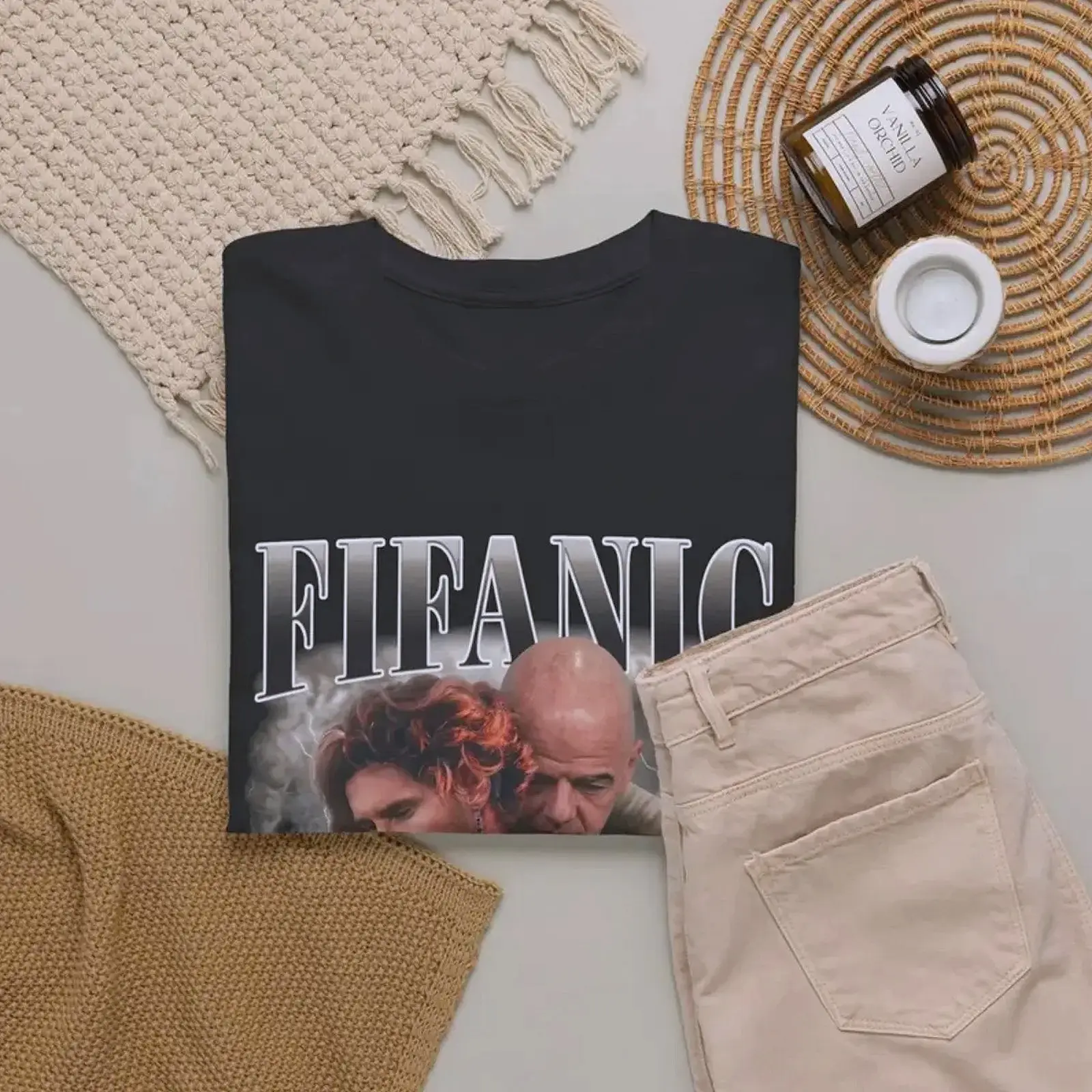 Fifanic Funny Meme Soccer Comfy Tee Pure Cotton Fabric Casual Streetstyle Crew Neck Short Sleeve Soft-Washed T-Shirt Trendy Tops for Women for Men