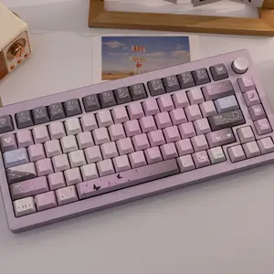 138 Key Starry Wave Keycaps, Pbt Dye Sublimation, Cherry Profile, Compatible with Mx Axes, Fits Keyboard Models 61/64/68/87/96/104/108