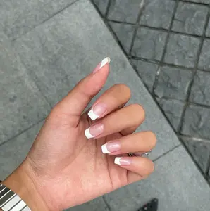 JudithArtNail Handmade Press On Nails Classic French Tips