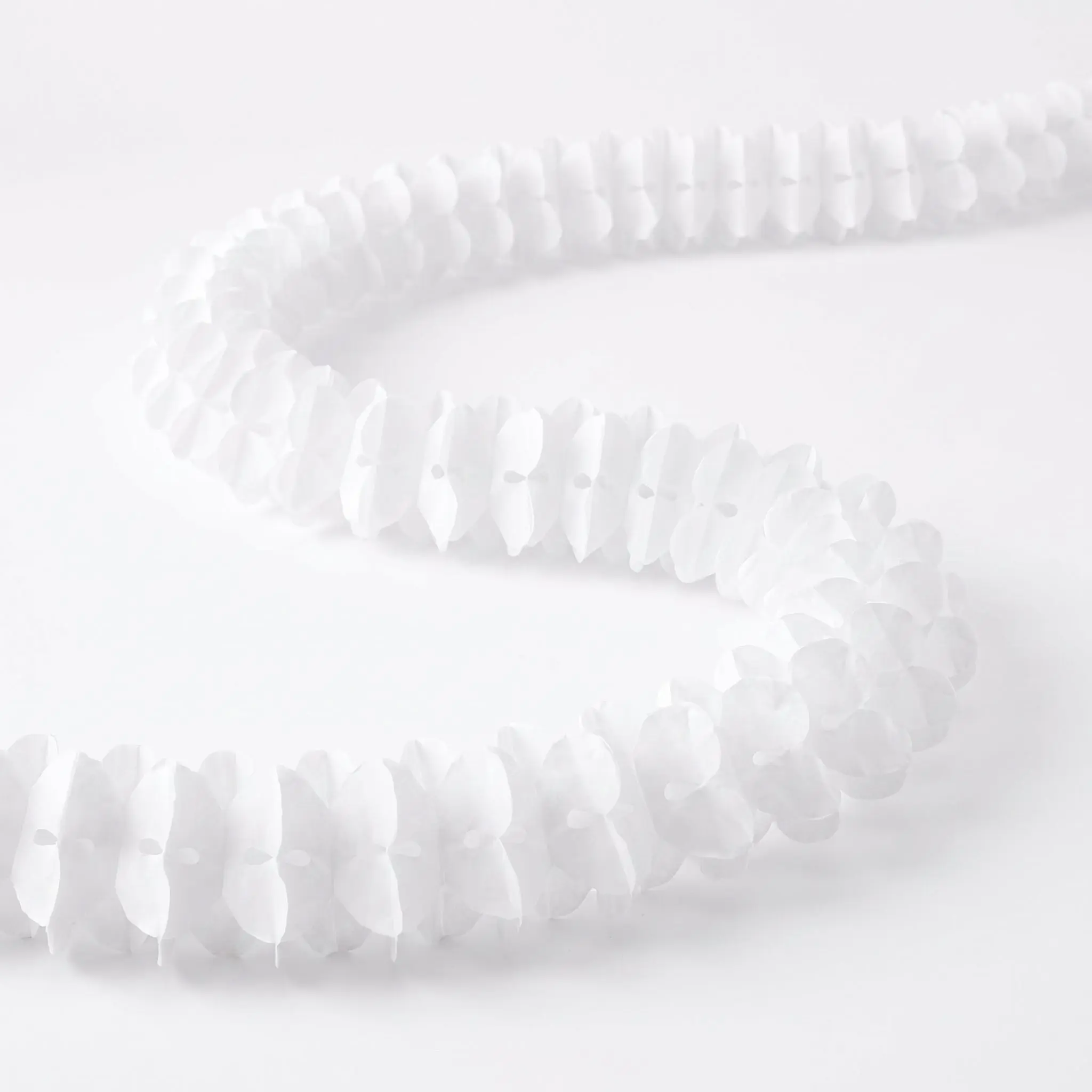 Frosty White Tissue Paper Garland - 12 ft
