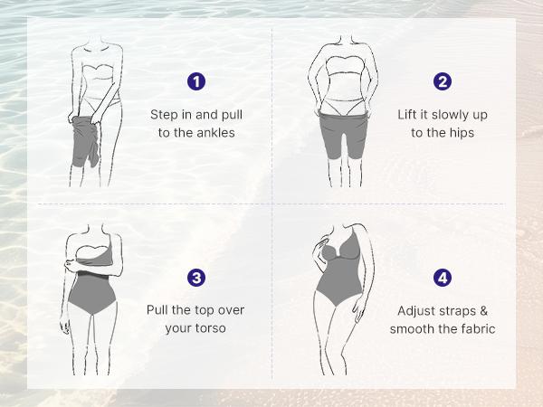 Shapellx Women's Smart Sculpt Shaping Swimsuit U-Ring Cut Out Slimming Swimwear One Piece Tummy Tucking Bathing Suit