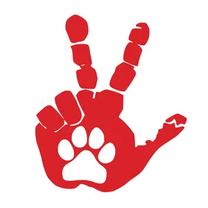 Set of Paw Hand Wave Decals for Side Mirrors- Duck Hand Wave mirror decals Left & Right