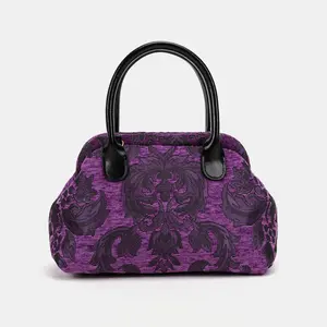 Victorian Blossom Purple Carpet Satchel