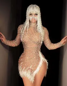 Alexandria remix Face Mask nude, white and silver