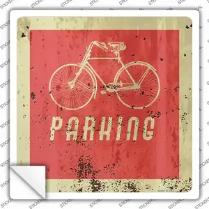 Bicycle Parking Novelty Square Sticker Decal