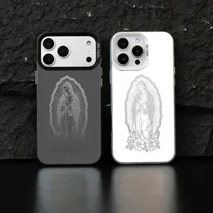 Minimalist Virgin Mary Print Phone Case, Grunge Religious Aesthetic Protective Cover, Compatible for iPhone 17 16 15 14 13 12 11 and for Samsung S26 S25 S24 S23 S22 S21, Perfect Holiday Gift