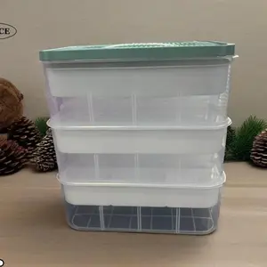 Stackable Modern Plastic Toy Storage Box with Lid and Grids, Multi-Layer Organizer for Blocks and Small Items, Home Storage Box, Clear Storage Box