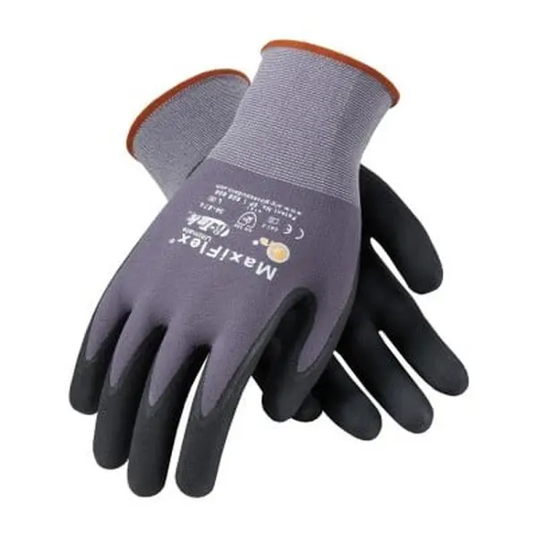 Maxiflex Ultimate 15G Safety Glove (Model 112-34-874-XXL) - Gray Nylon Shell, Black MicroFoam Coating, Features for Home Improvement & Work Safety Equipment Use, Features Safety Work Gloves