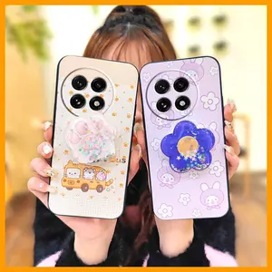 Kickstand Simplicity Phone Case For 1+ACE5/OnePlus ACE5 Pro/1+13R quicksand Silicone Back Cover glisten Soft Case Durable Dirt-resistant Waterproof Rotatable stand Fashion Design