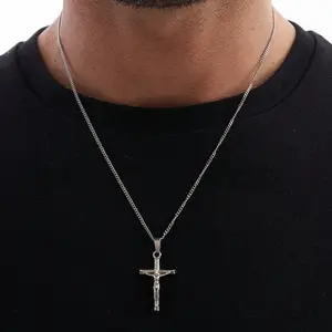 Crusifix Pedant - White Gold