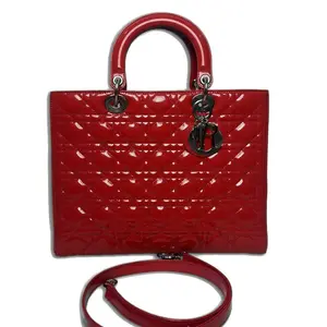 Pre-owned Dior Patent leather Top Handle Bags Top Handle Bag Lady Red, Pristine, Gloss Finish, Statement Piece, Item S021260405005