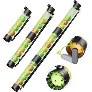 17 Balls Pickleball Ball Retriever & Ball Holder Storage with Strap, Back Saver for Pickleball Accessories, Quick for Pickleball Tube Ball Pickup Lightweight Mallet Putter with Alignment Light