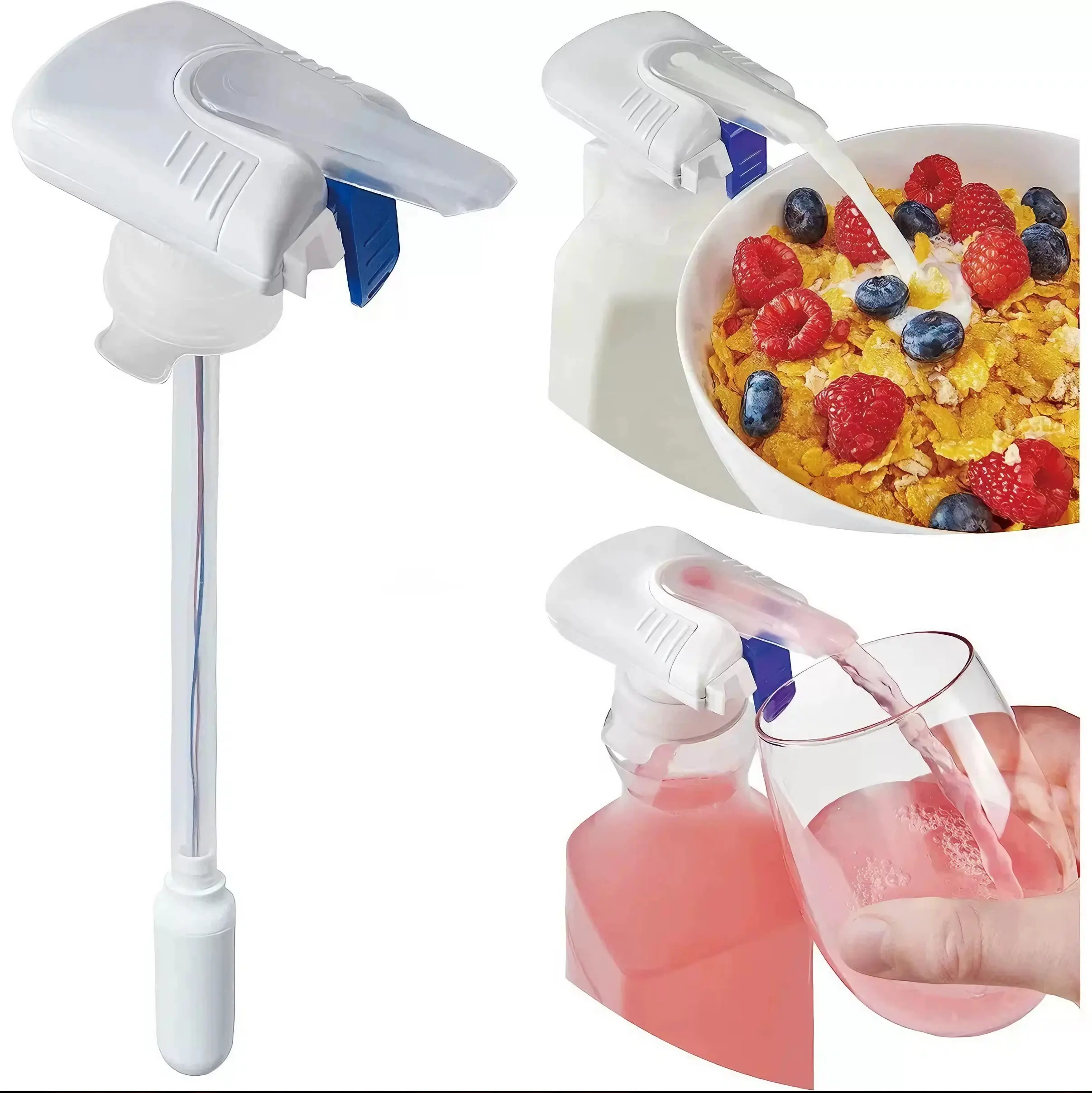 Magic Tap Hands-Free Automatic Drink Dispenser for Fridge, Ideal for Milk & Juice, Practical Kitchen Gifts for Men and Women, 1-3 Pack White
