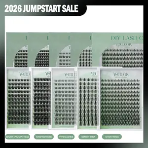 YOULUCK Popular DIY Lash Clusters Kit with Glue Remover & Tweezer for Beginners Long-Lasting Fluffy Weightless Look Individual Eyelash Extensions Ultra-Thin Band Bond Makeup for Girls - Cosmetic