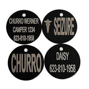 Round Personalized Pet Tags- Double Sided- Metal - 3 sizes! pettag dog id Service Tag