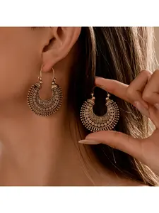 Bohemian Copper Drop Earrings for Women Ethnic Style Simple Party Daily Trendy Jewelry Cultural Festival Gift Valentine's Day Present Dangle Earrings